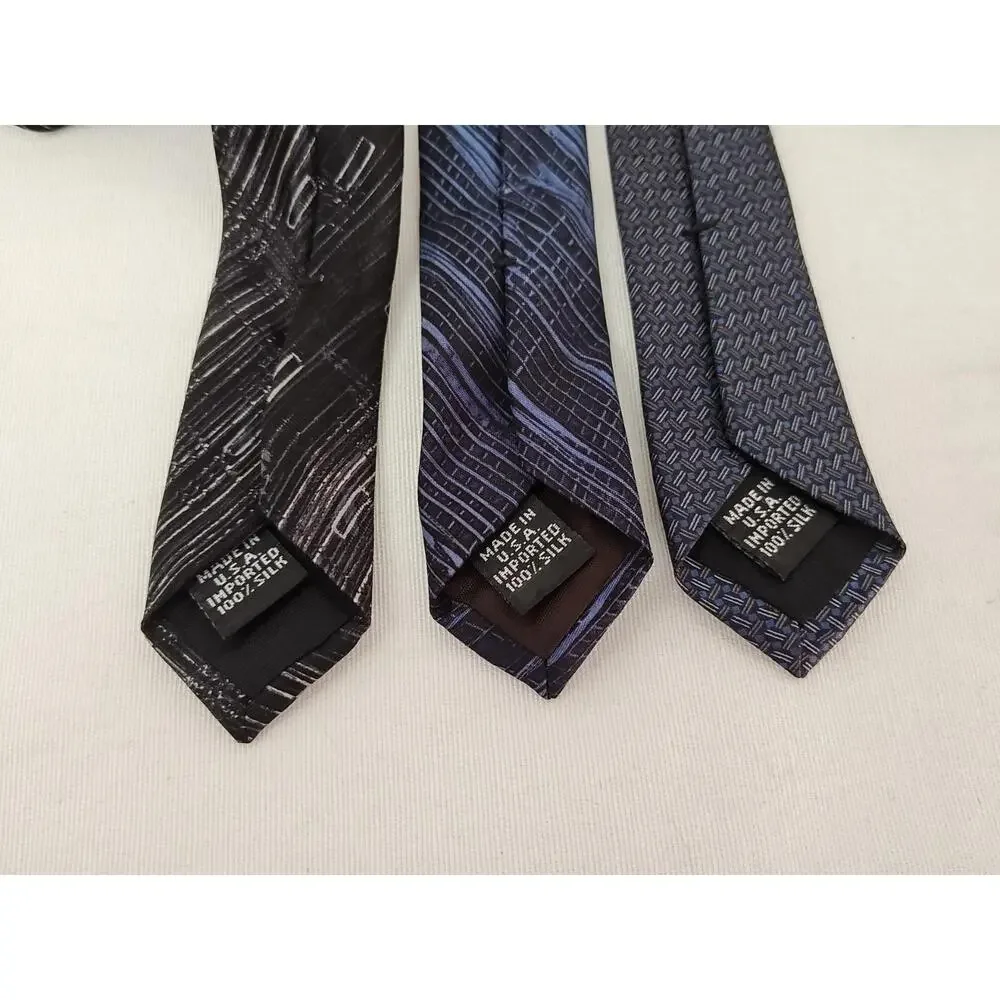 Oscar De La Renta Silk Tie Necktie Paisley Design Mens Neckwear Classic lot of 3